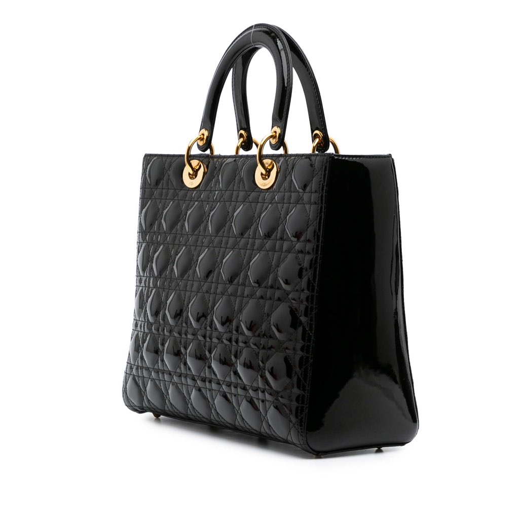 Dior Large Patent Cannage Lady Dior - 2