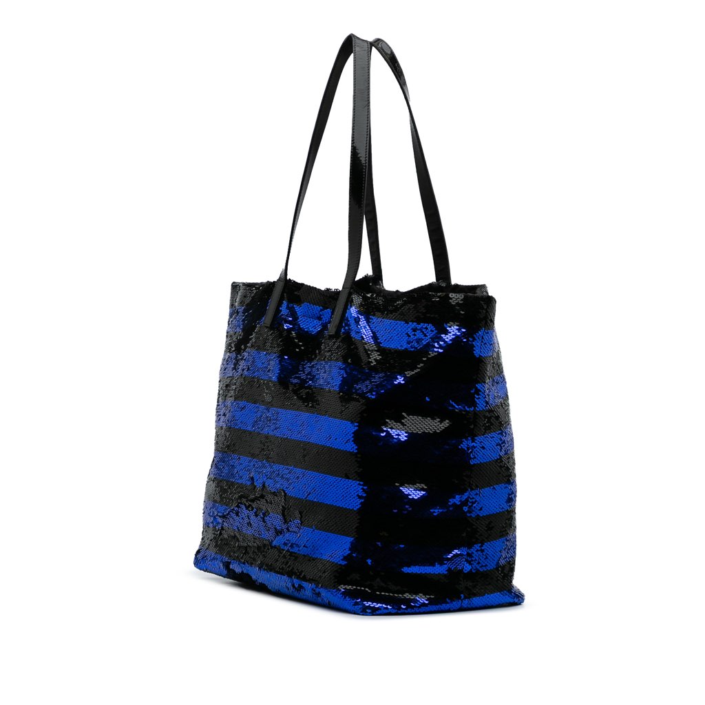 Prada Sequined Satin Stripes Tote - Back view