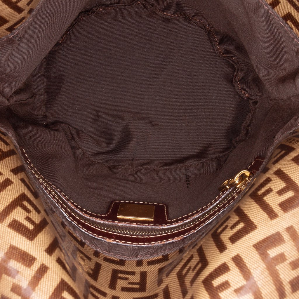 Fendi Zucchino Crystal Double Flap Bucket Bag - 4