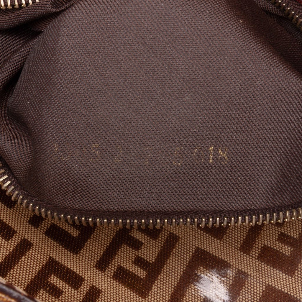 Fendi Zucchino Crystal Double Flap Bucket Bag - Side view