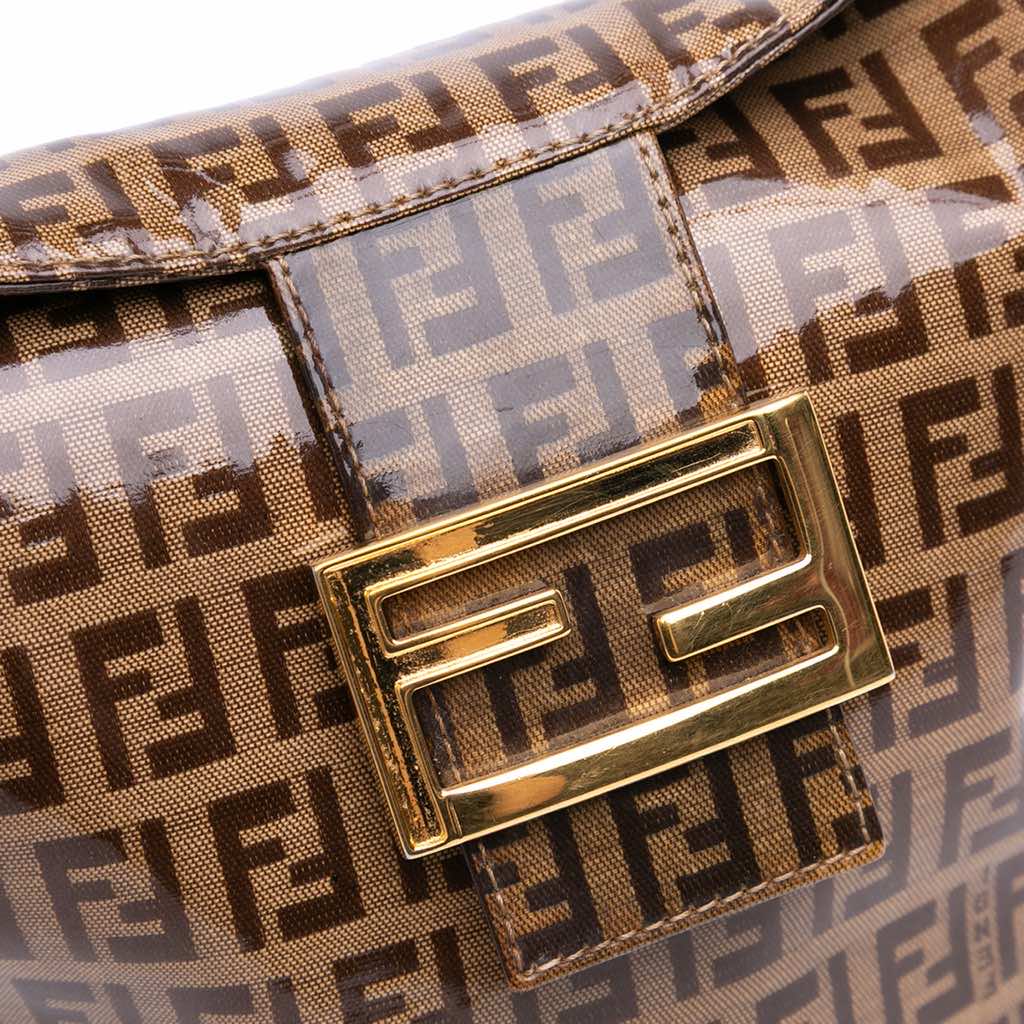 Fendi Zucchino Crystal Double Flap Bucket Bag - Detail 2