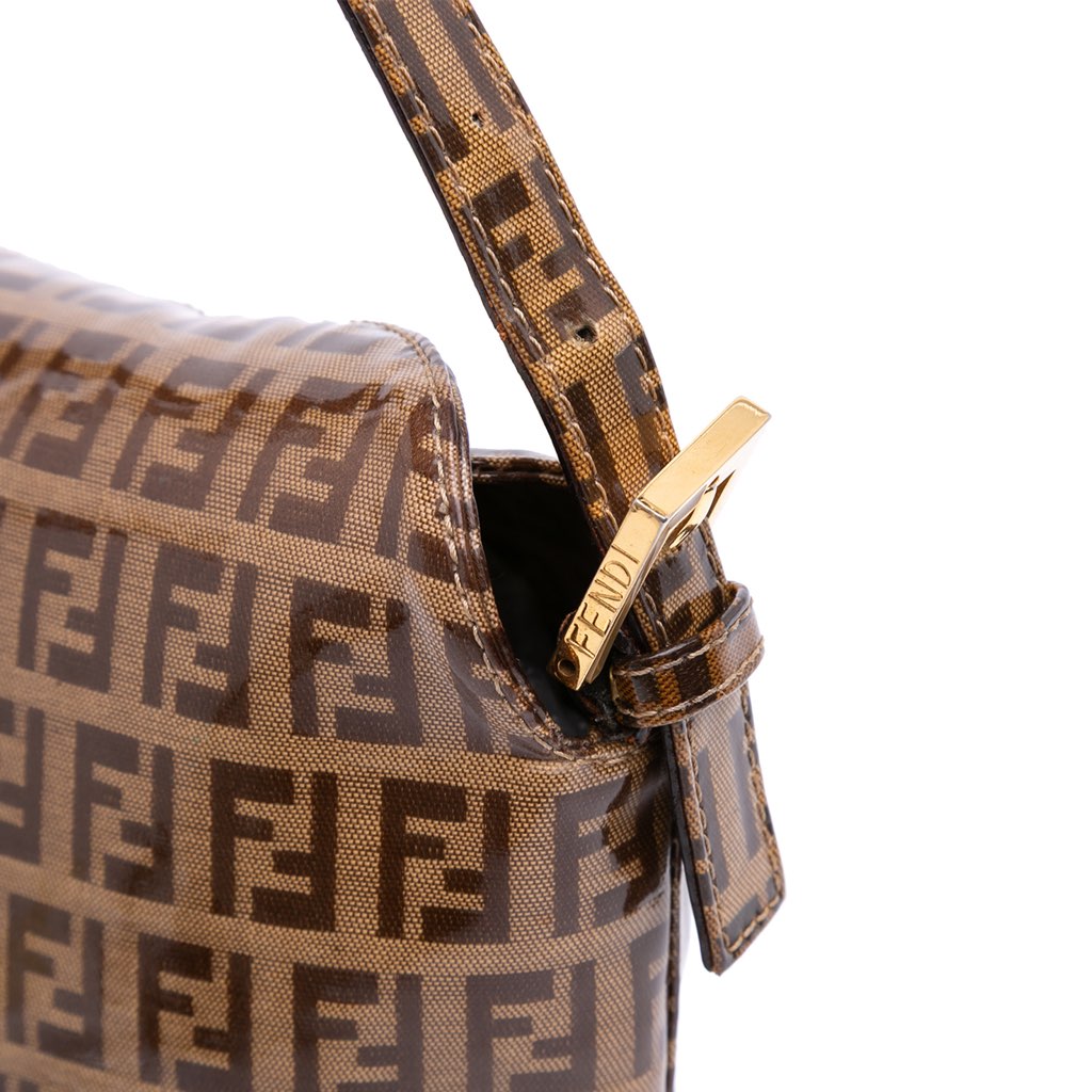 Fendi Zucchino Crystal Double Flap Bucket Bag - Image 10