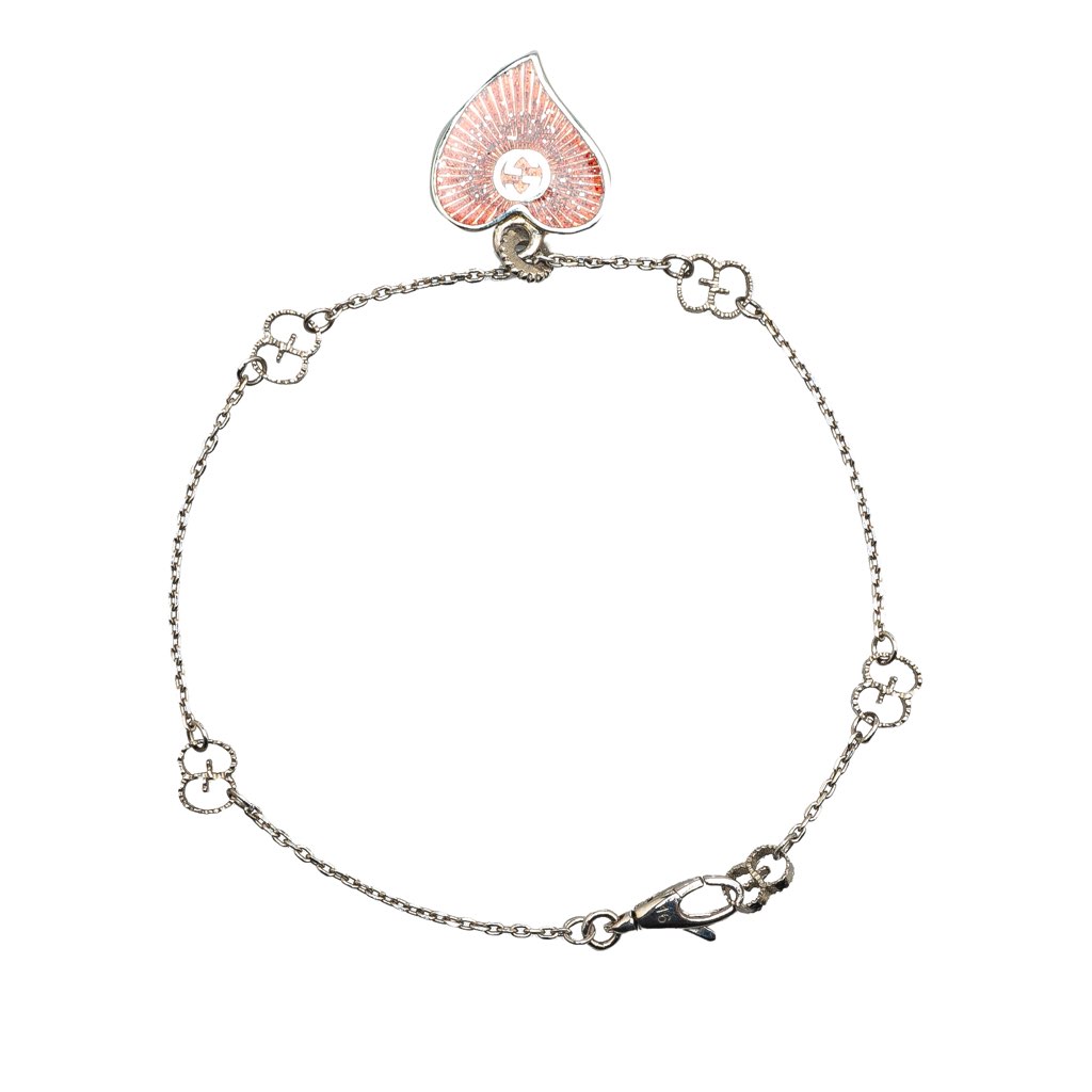 Gucci Sterling Silver and Enamel San Valentino Heart Bracelet - 3