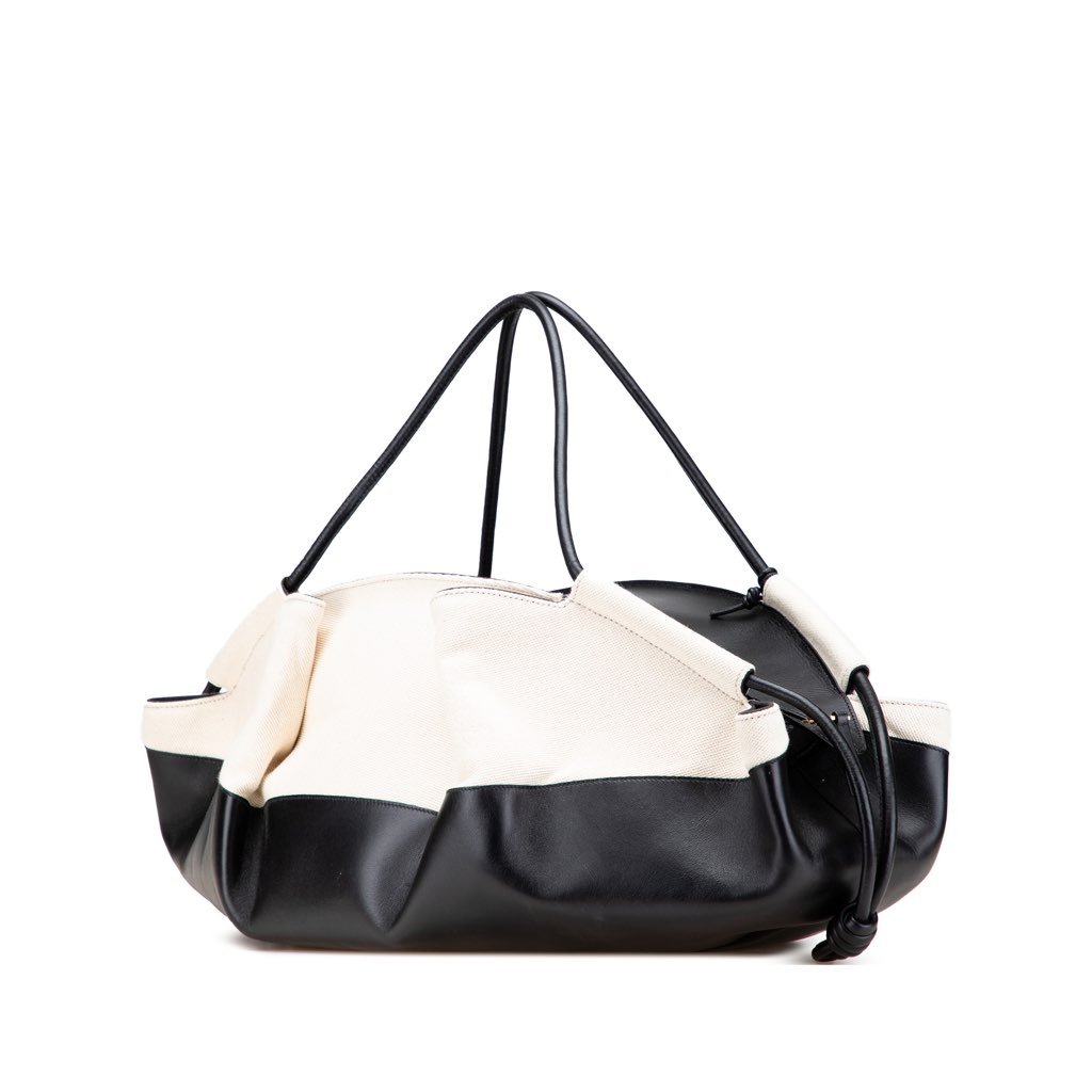 Loewe XL Shiny Calfskin and Canvas Paseo Satchel - 2