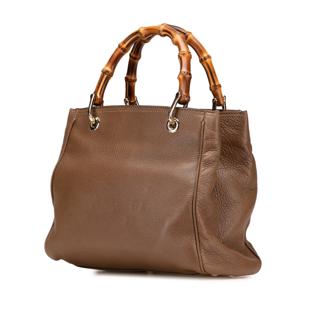 Gucci Small Calfskin Bamboo Shopper Satchel - 2