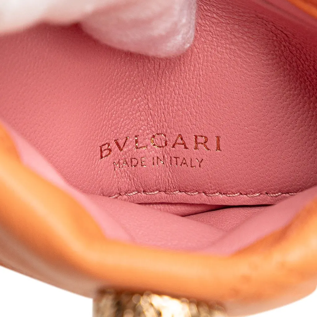 Bvlgari Leather Serpenti Cabochon Phone Case Crossbody Orange Leather Good - Box View