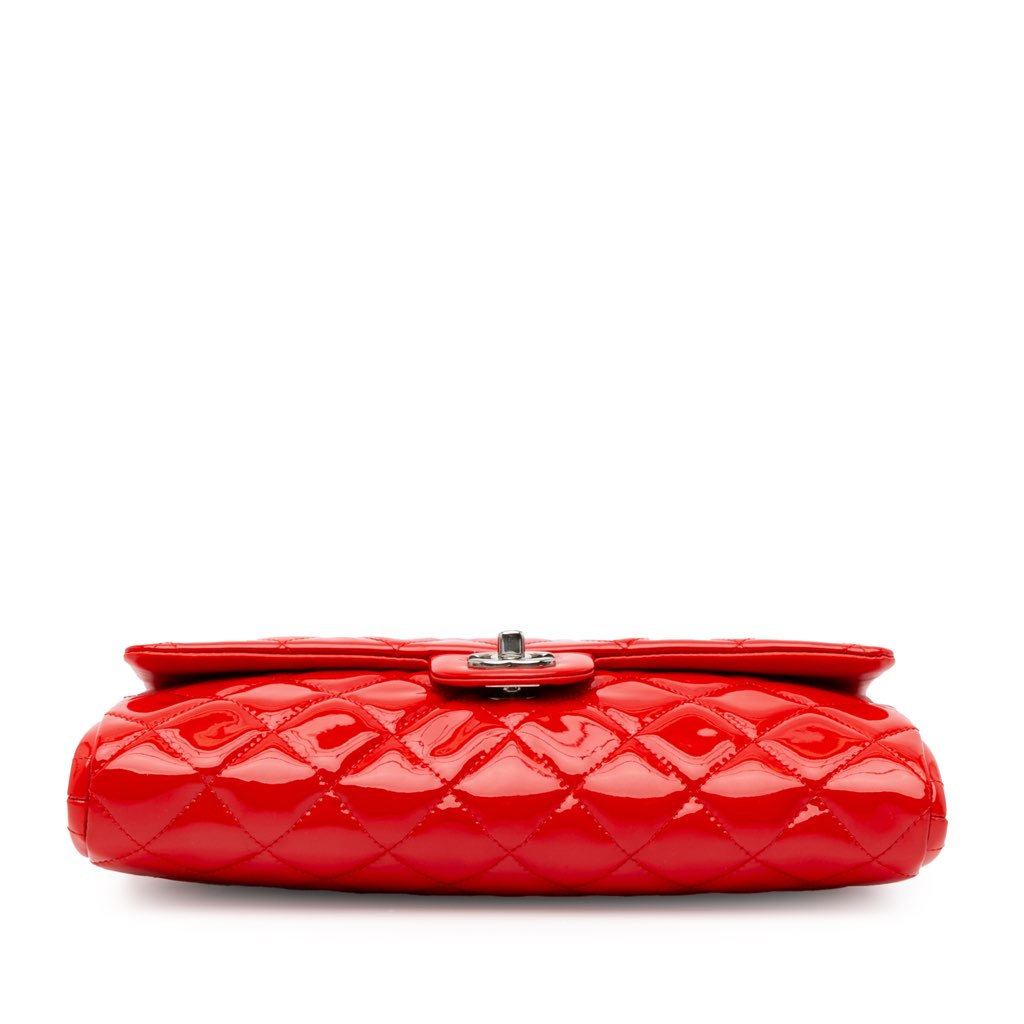 Chanel CC Quilted Patent Clutch with Chain - 4