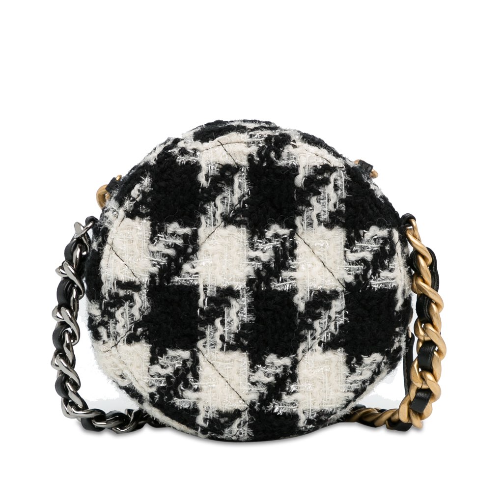 Chanel Tweed 19 Round Clutch with Chain - 4
