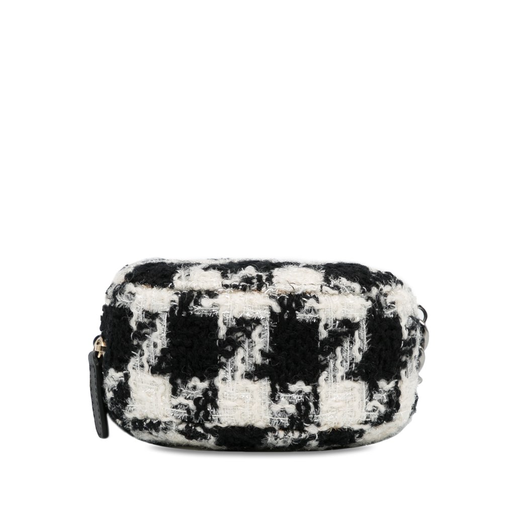 Chanel Tweed 19 Round Clutch with Chain - Side view