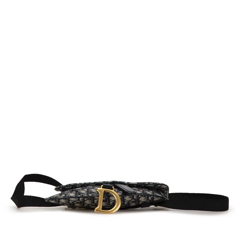 Dior Oblique Canvas Saddle Belt Bag Blue Canvas Good - Inside View