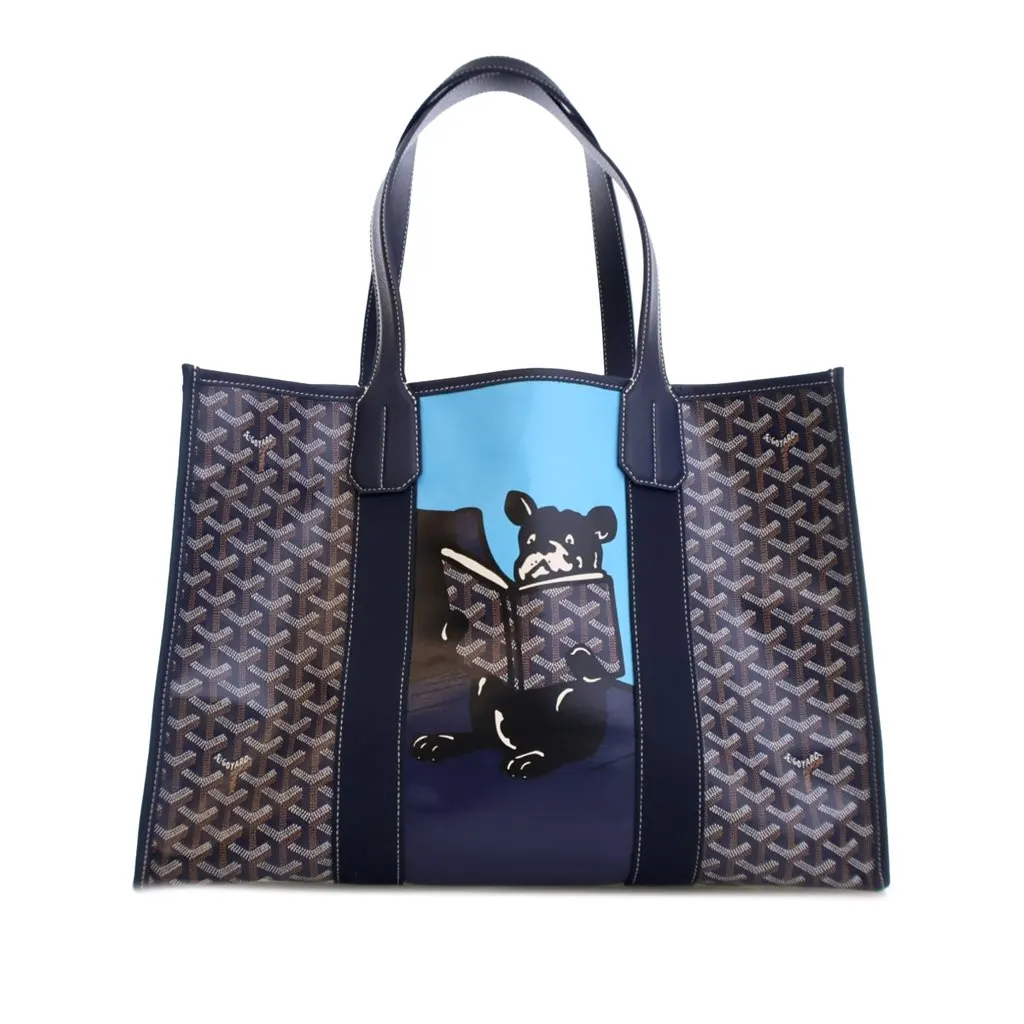 Goyard Goyardine Villette MM Blue Canvas Good - Front View