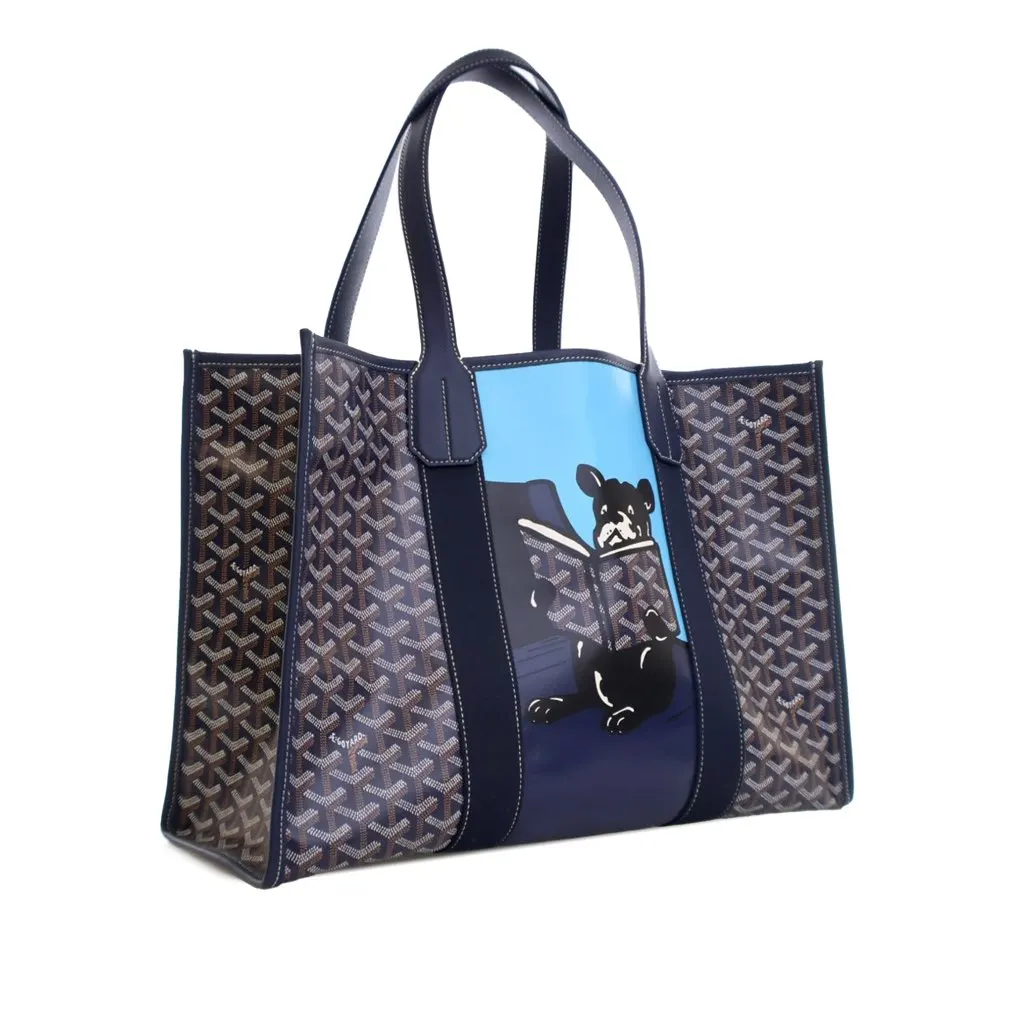 Goyard Goyardine Villette MM Blue Canvas Good - Back View