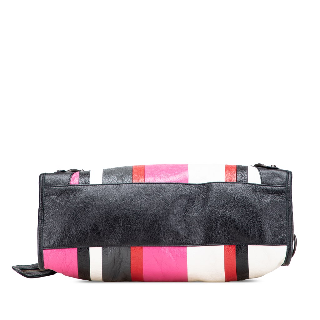 Balenciaga Lambskin Motocross Arena Multicolore Classic City Satchel - 3