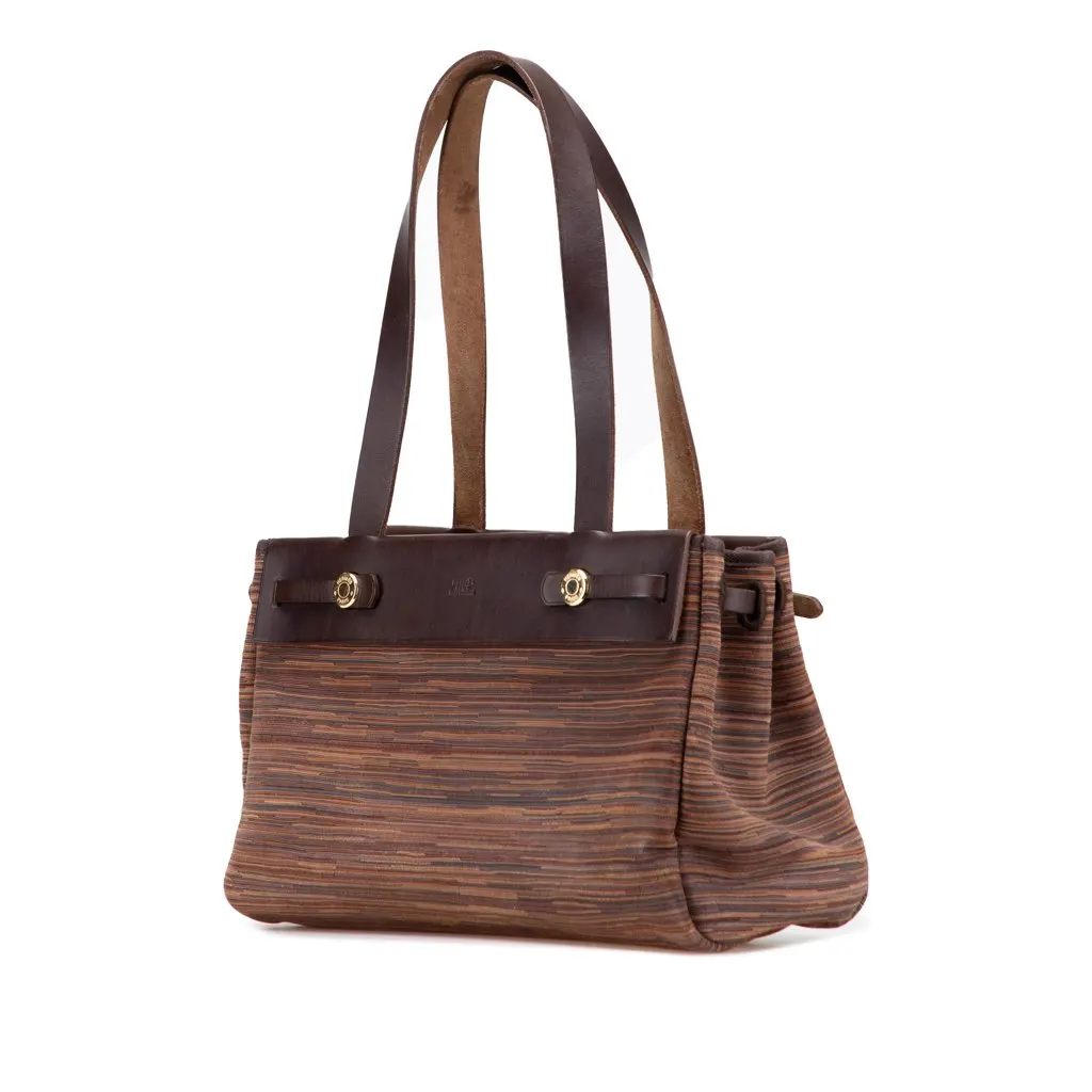 Hermès Vibrato Herbag Cabas PM Brown Leather Good - Back View