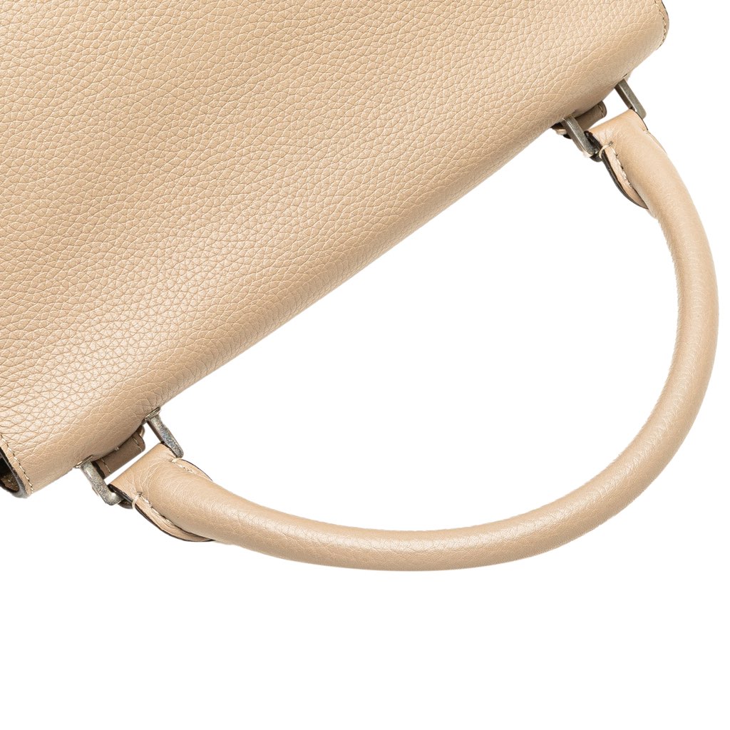 Celine Medium Drummed Calfskin and Suede Trapeze Satchel - Image 13