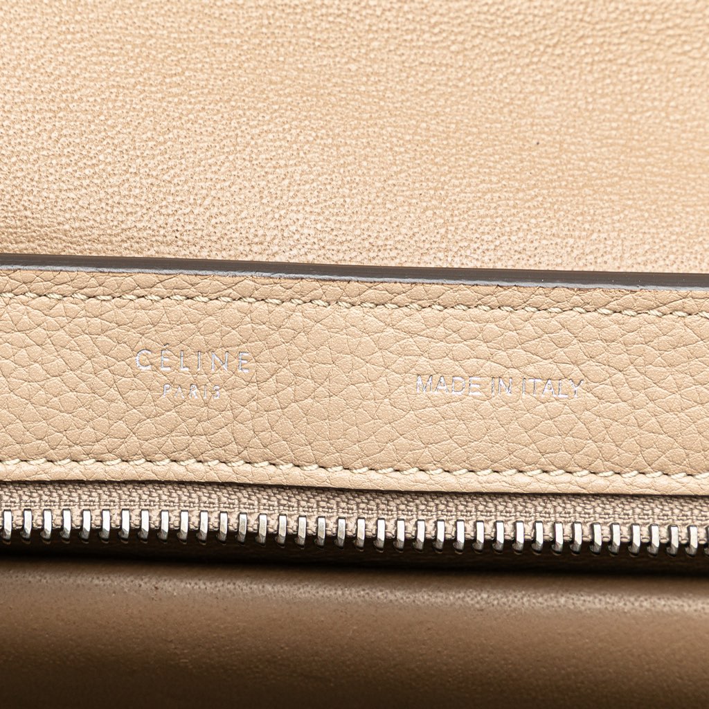 Celine Medium Drummed Calfskin and Suede Trapeze Satchel - Side view