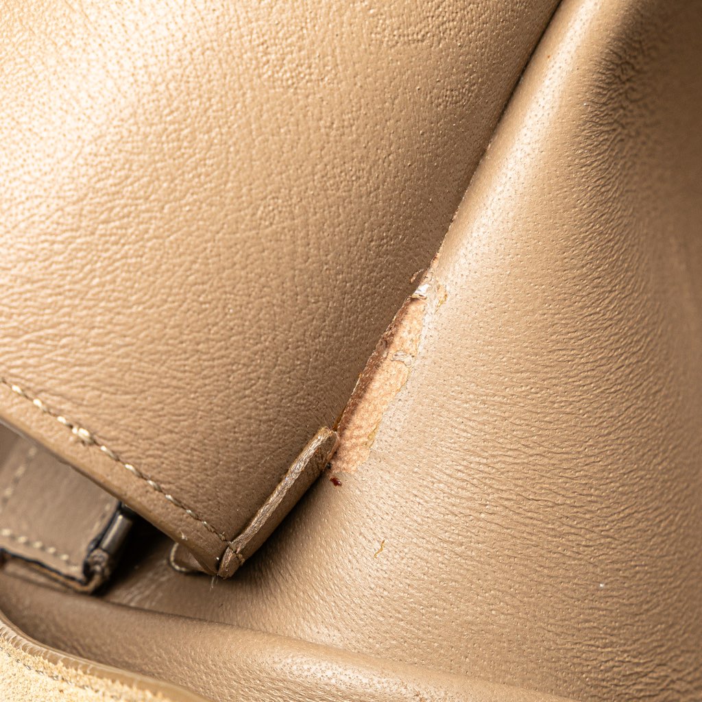 Celine Medium Drummed Calfskin and Suede Trapeze Satchel - Detail 2