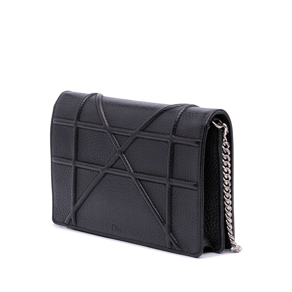 Dior Grained Calfskin Diorama Wallet on Chain - 2