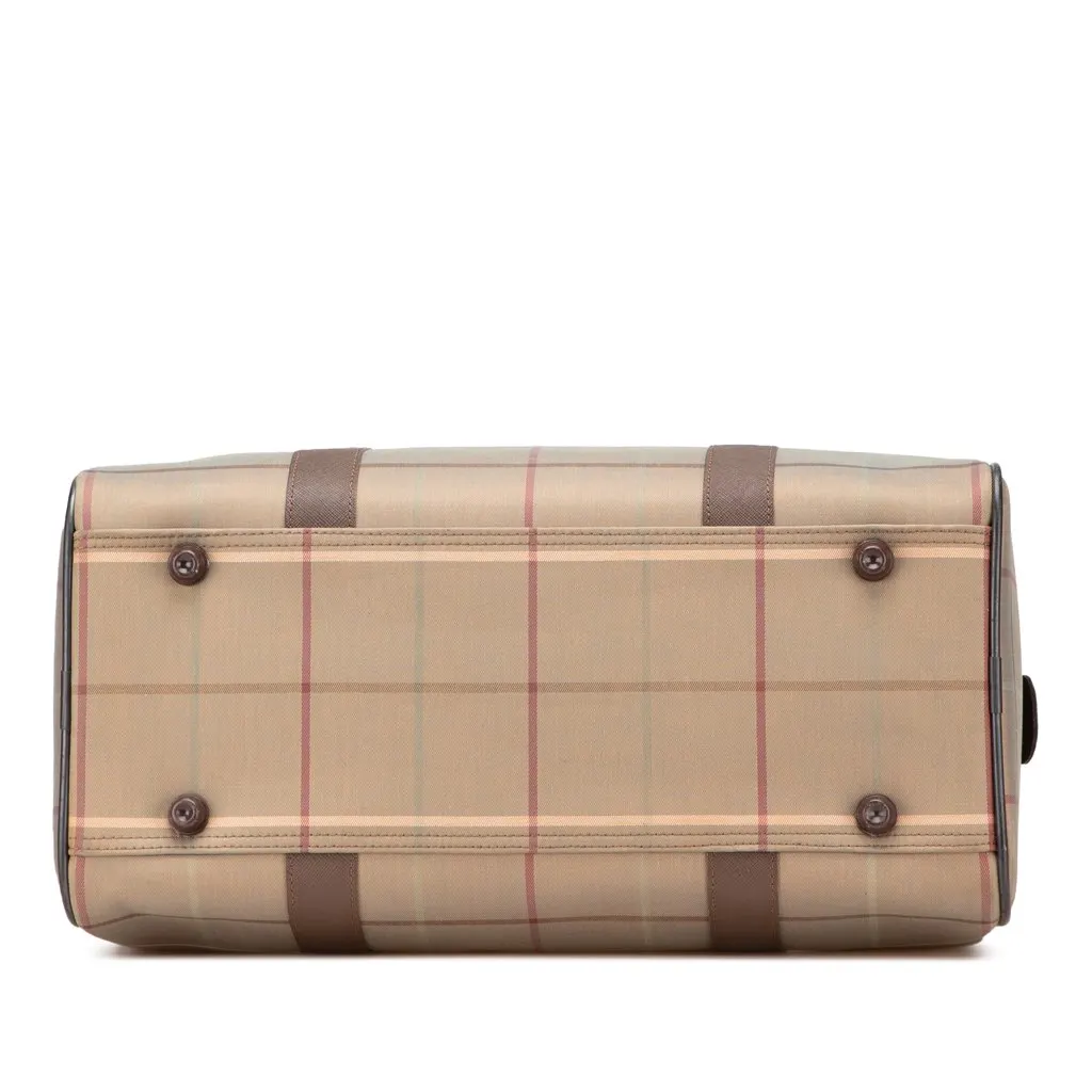 Burberry Vintage Check Canvas Boston Bag Brown Canvas Good - Inside View