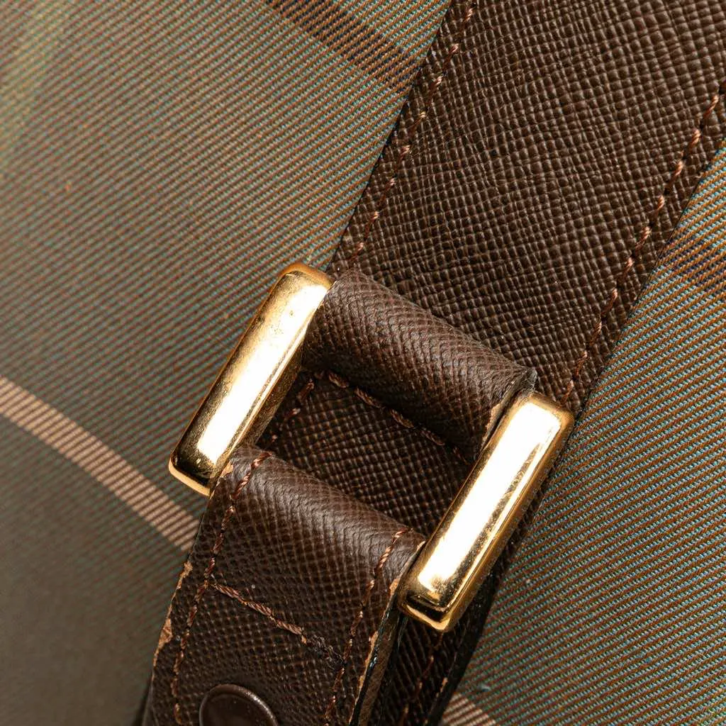Burberry Vintage Check Canvas Boston Bag Brown Canvas Good - Box View