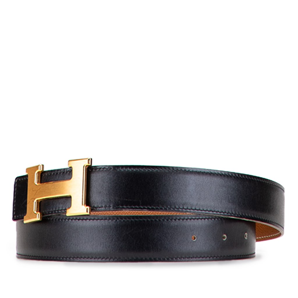 Hermès Epsom and Swift Constance H Reversible Belt - Back view