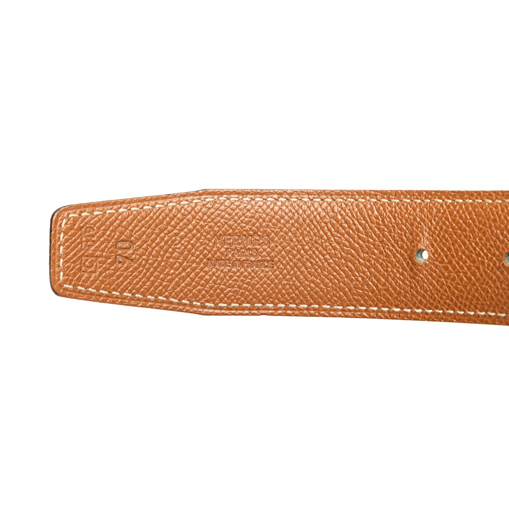 Hermès Epsom and Swift Constance H Reversible Belt - Side view