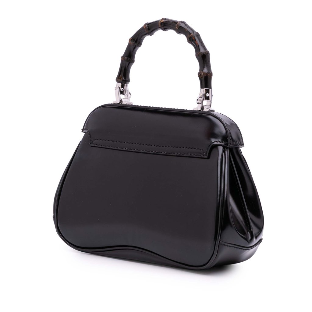 Gucci Mini Polished Leather Bamboo Lady Lock Top Handle Bag - 2