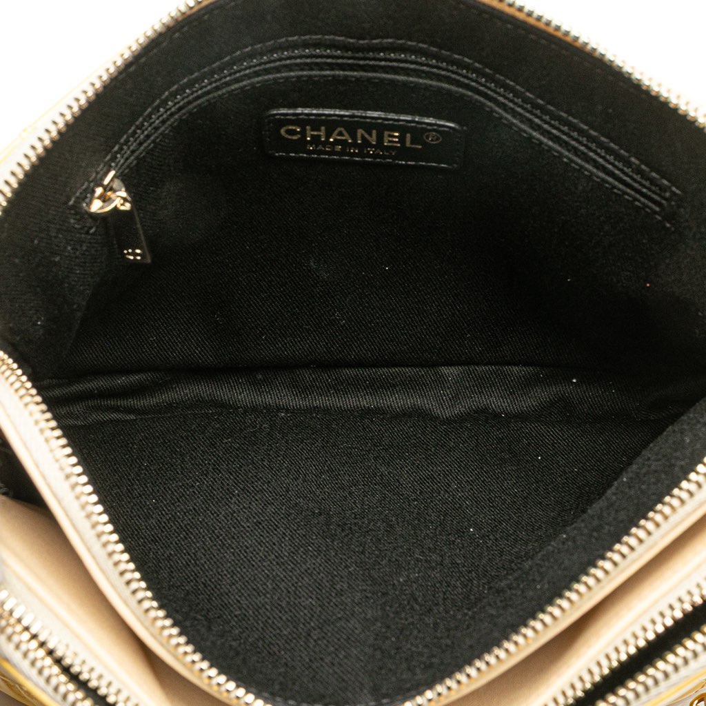 Chanel Quilted Patent Chain Double Zip Crossbody - 4