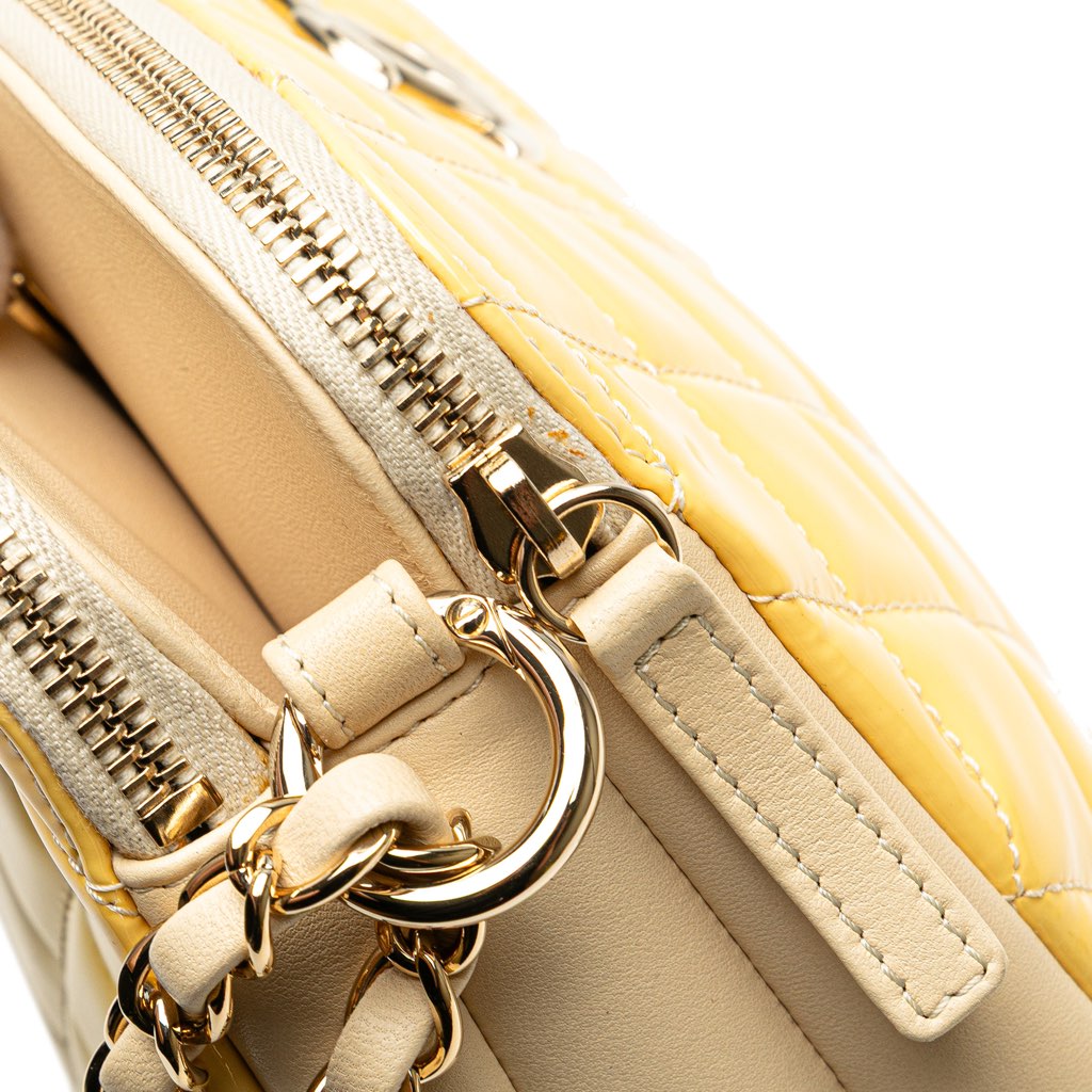 Chanel Quilted Patent Chain Double Zip Crossbody - Image 11