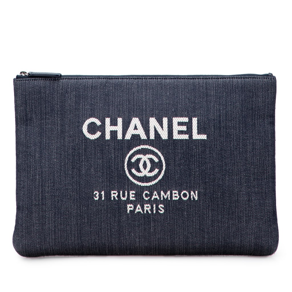 Chanel Large Denim Deauville O Case Clutch