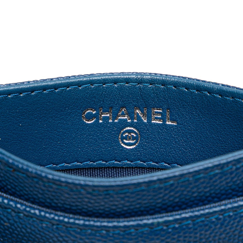 Chanel CC Caviar Card Holder - Side view