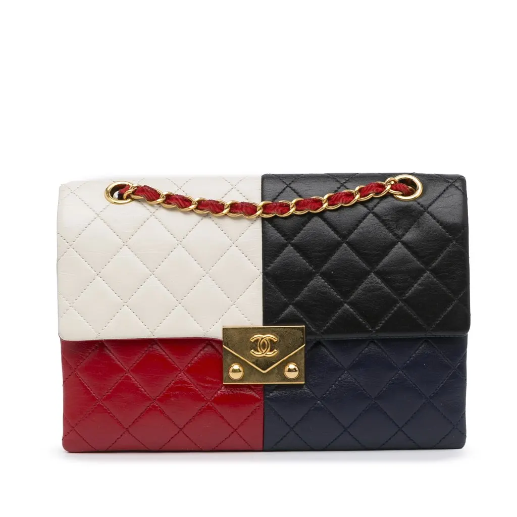Chanel Pagoda Colorblocking Shoulder Bag MultiColor Leather Fair - Front View