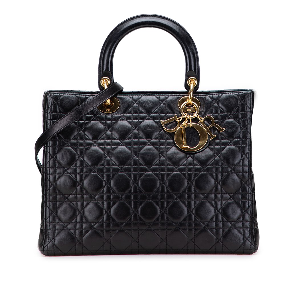 Dior Large Lambskin Cannage Lady Dior