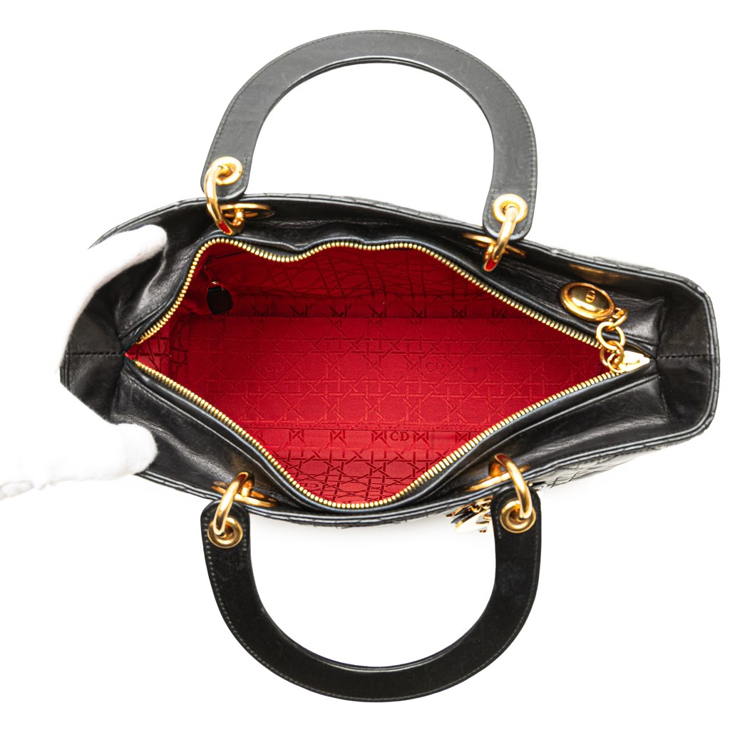 Dior Large Lambskin Cannage Lady Dior - 4