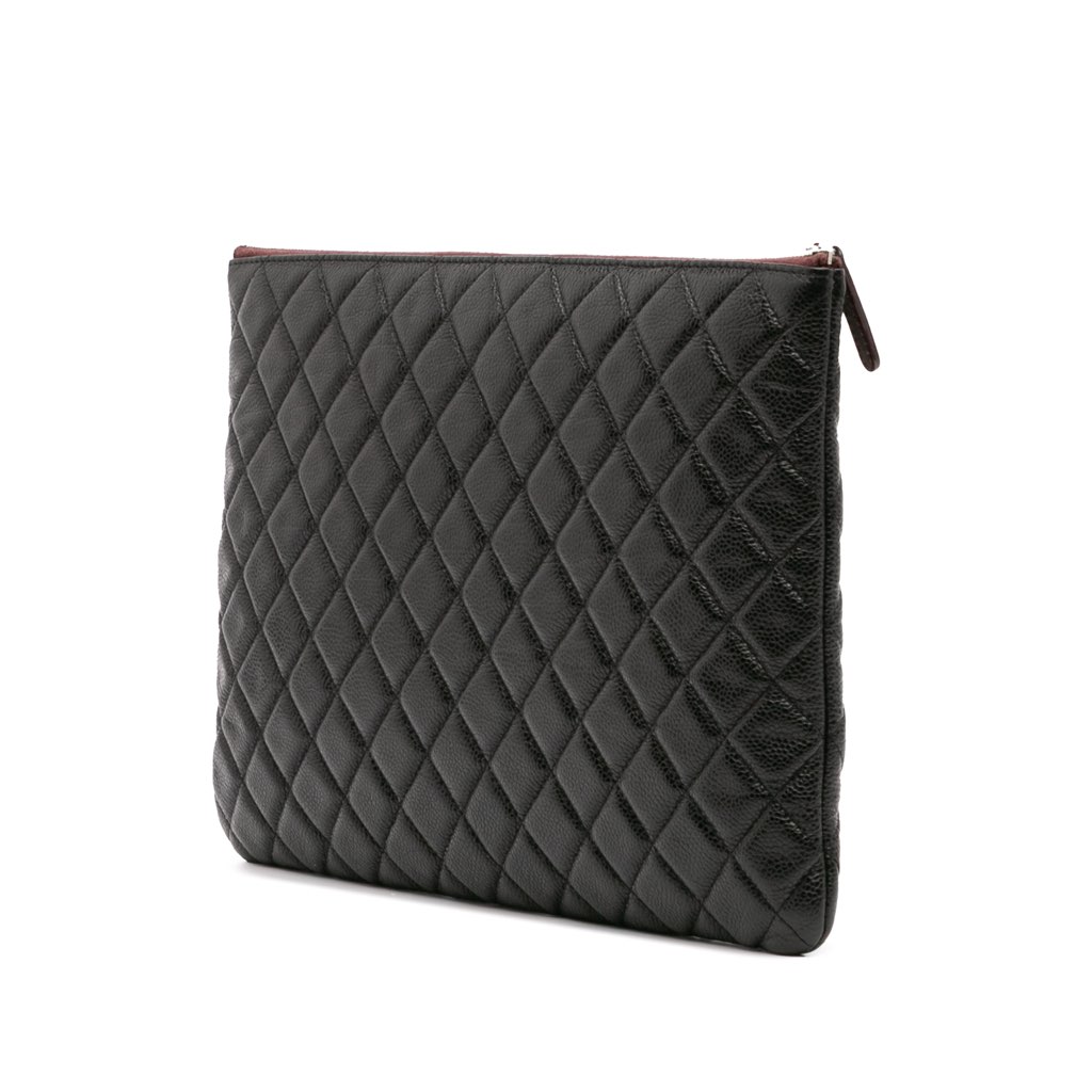 Chanel Large Quilted Caviar O Case Clutch - 2