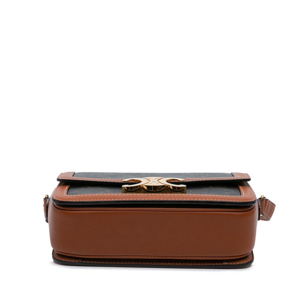 Celine Teen Triomphe Coated Canvas and Calfskin Triomphe Crossbody - 3