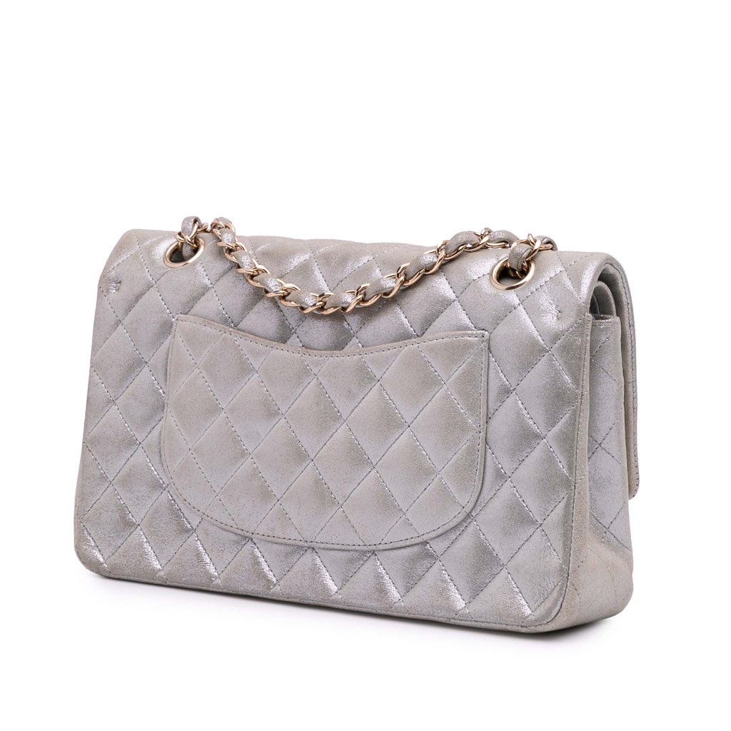 Chanel Medium Classic Iridescent Lambskin Double Flap - Back view