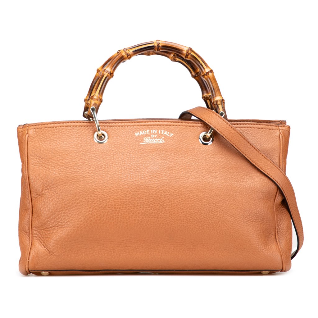 Gucci Medium Calfskin Bamboo Shopper Satchel