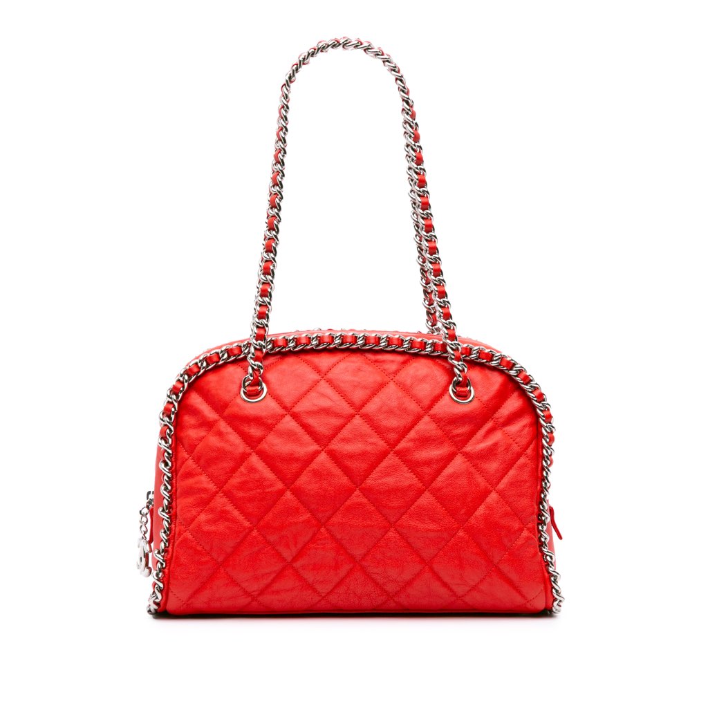 Chanel Quilted Washed Lambskin Chain Around Bowler