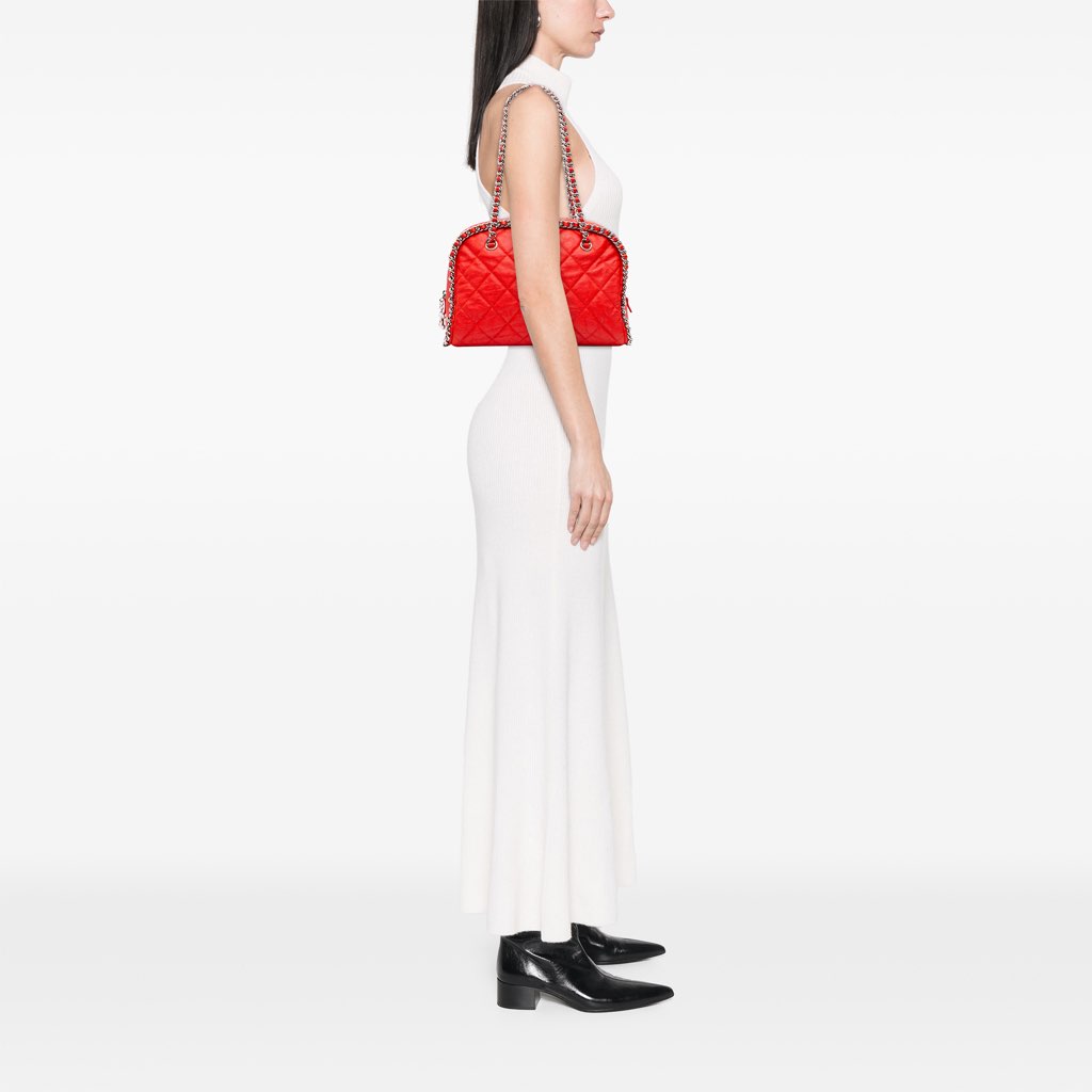 Chanel Quilted Washed Lambskin Chain Around Bowler - Image 13