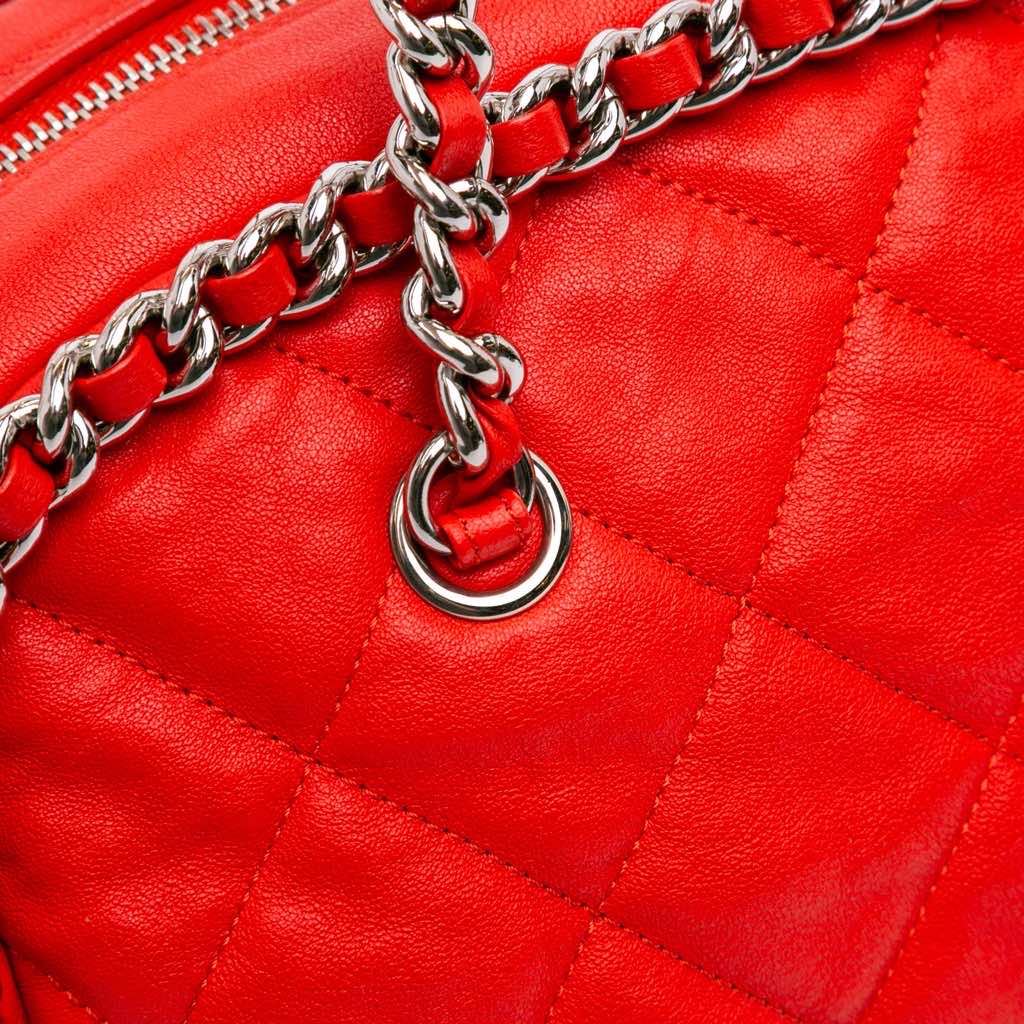 Chanel Quilted Washed Lambskin Chain Around Bowler - Image 11