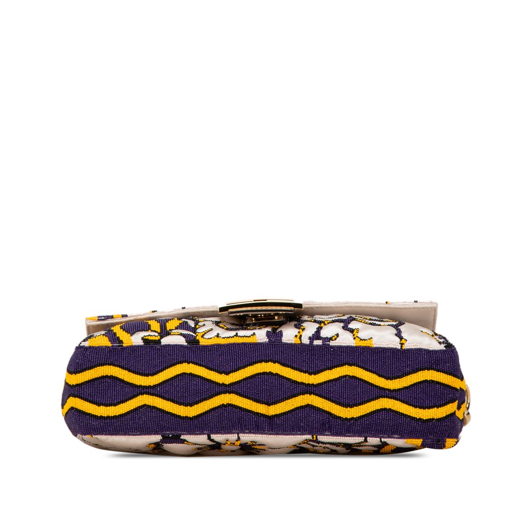 Fendi Beaded Satin Baguette Satchel - 4