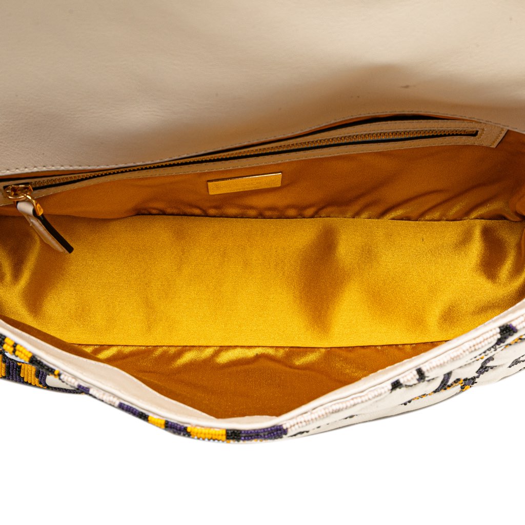 Fendi Beaded Satin Baguette Satchel - 5