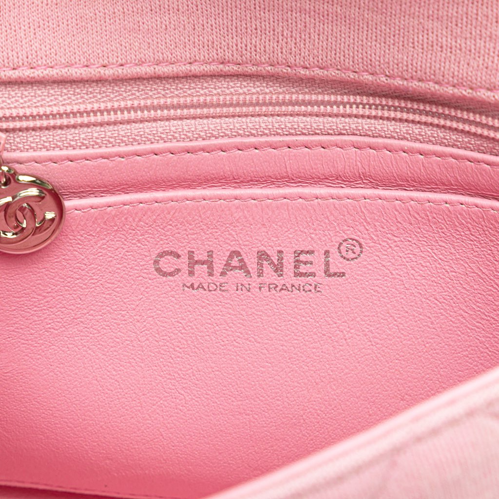 Chanel Mini Square Classic Jersey Single Flap - Side view