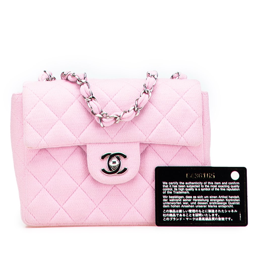 Chanel Mini Square Classic Jersey Single Flap - Image 11