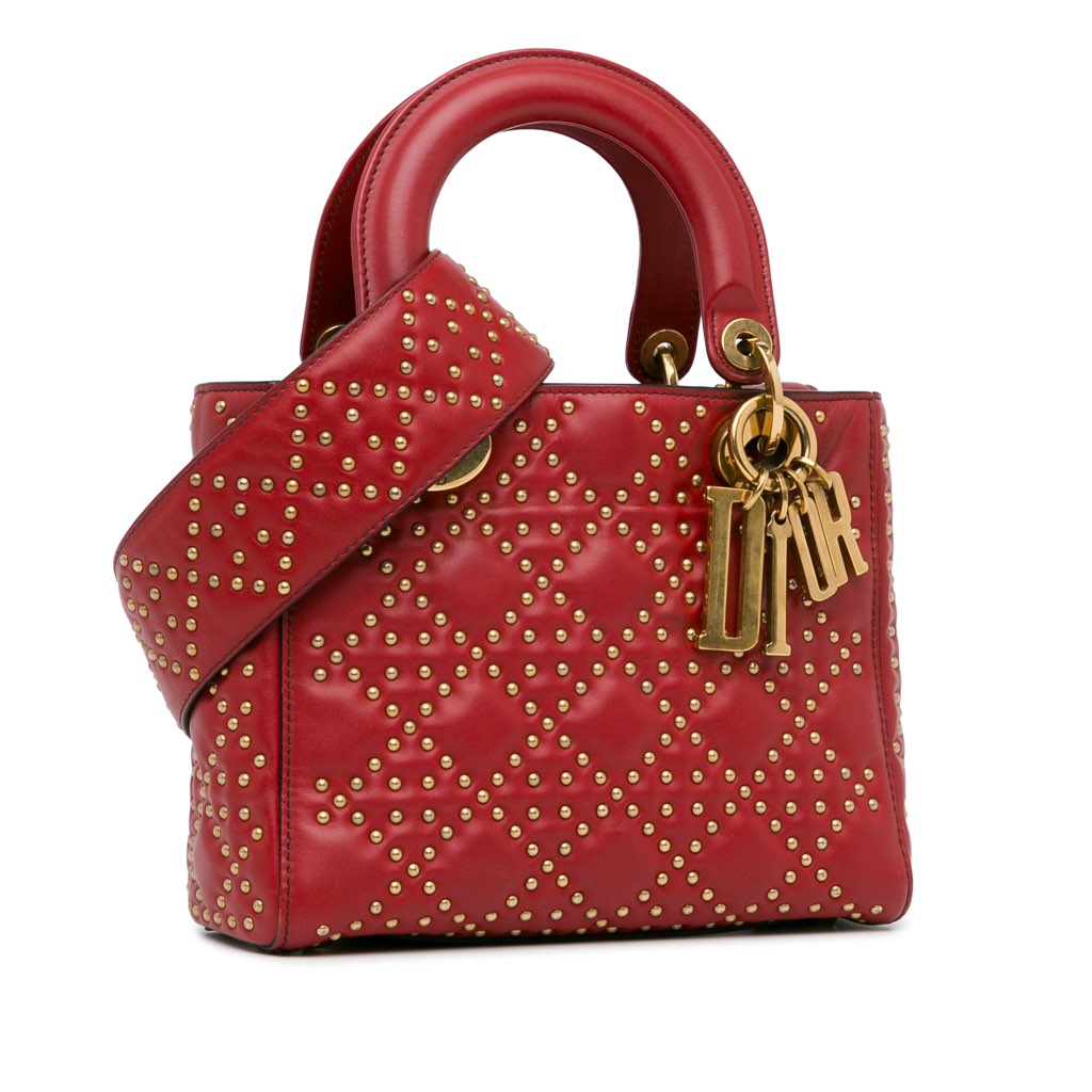 Dior Small Lambskin Cannage Studded Supple Lady Dior - 2