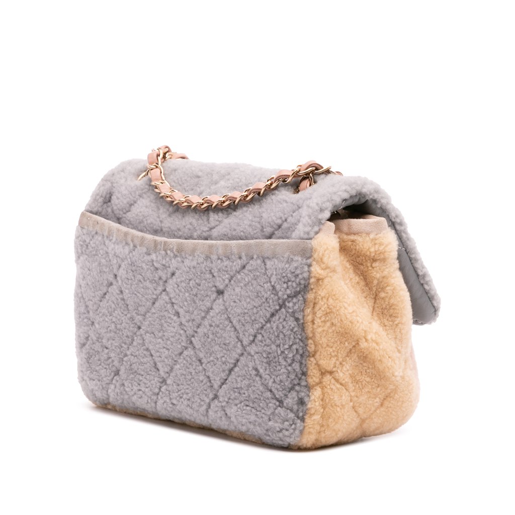 Chanel Medium CC Tricolor Shearling Single Flap - 2