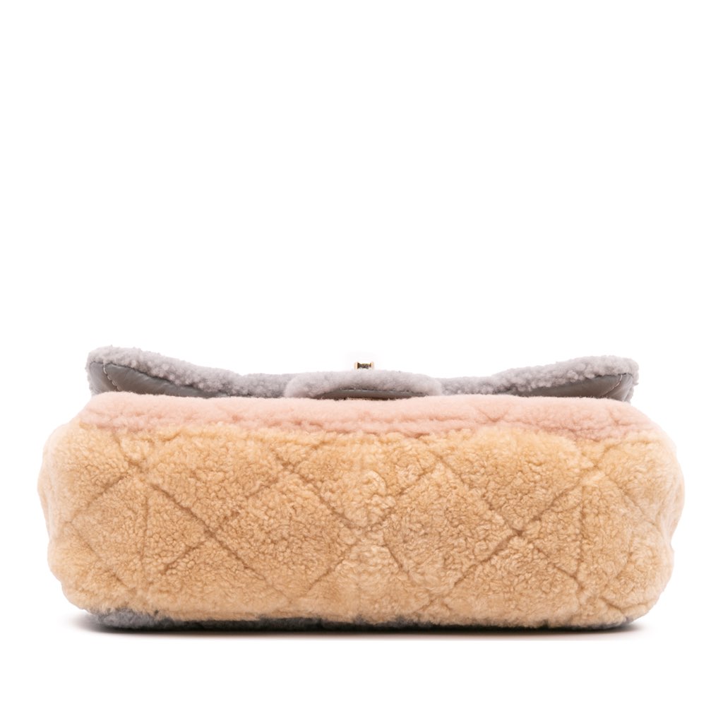 Chanel Medium CC Tricolor Shearling Single Flap - 3