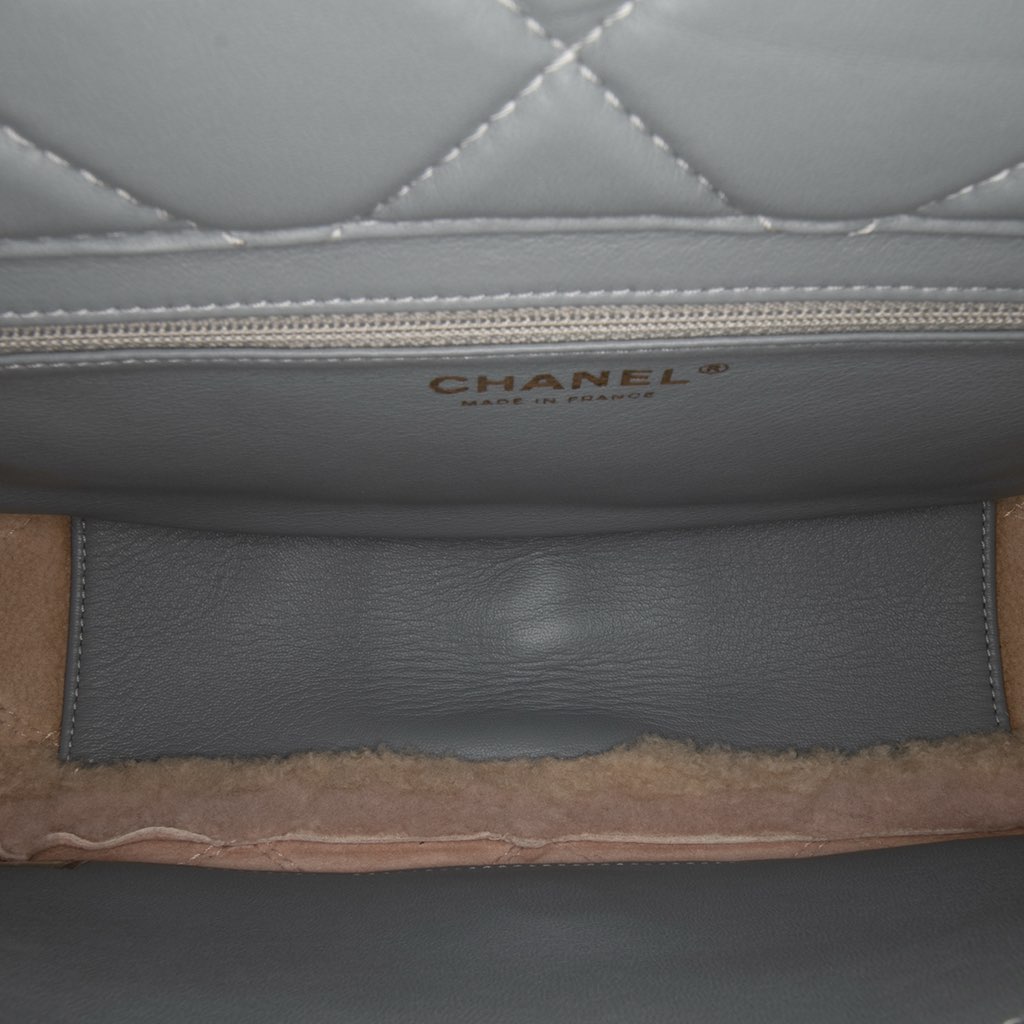 Chanel Medium CC Tricolor Shearling Single Flap - 4