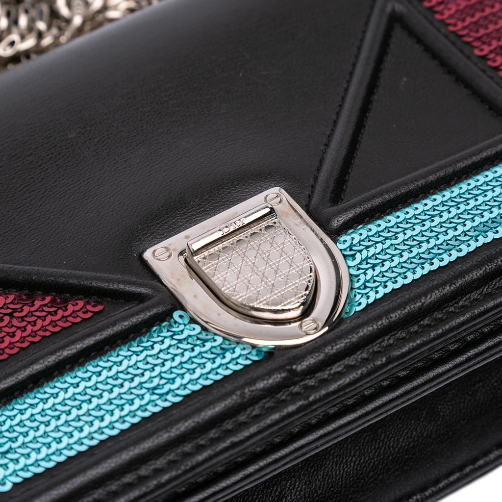 Dior Mini Lambskin Sequin Diorama Flap - Detail 1